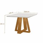 Mesa Para Sala De Jantar Tampo Com Vidro Grécia Castanho Cina