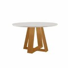 Mesa Para Sala De Jantar Tampo Com Vidro Grécia Castanho Cina