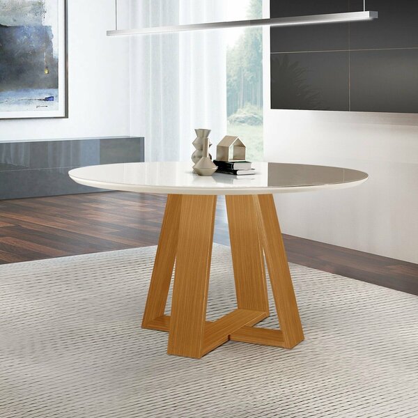 Mesa Para Sala De Jantar Tampo Com Vidro Grécia Castanho Cina