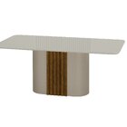 Mesa Para Sala De Jantar Tampo Copo Com Vidro Dacota Off Whit