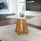 Mesa Para Sala De Jantar Tampo De Vidro Grécia Castanho Cinam