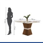 Mesa Para Sala De Jantar Tampo Em Vidro/mdf Hobby Espresso Mó