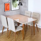 Mesa Para Sala De Jantar Tampo Vidro/mdf Retangular Studio 1.