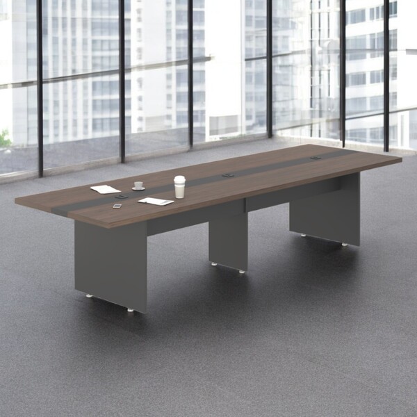 Mesa Para Sala De Reunião 3,60 M Berlim Freijó Preto