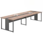 Mesa Para Sala De Reunião 6 Lugares Cancún Noce Preto