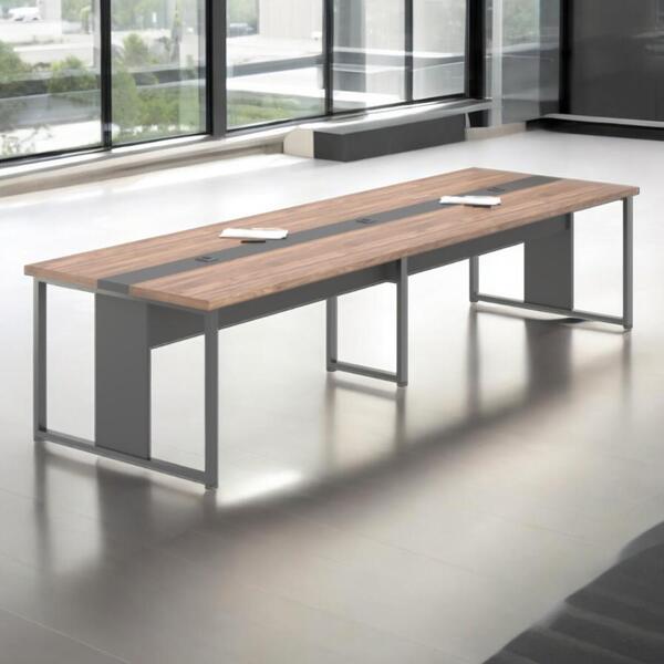 Mesa Para Sala De Reunião 6 Lugares Londres Noce Preto