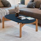 Mesa Para Sala Oval Divinópolis Azul Cobalto Cedro