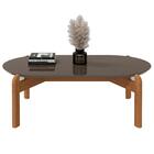 Mesa Para Sala Oval Divinópolis Cinza Perola Cedro