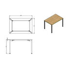 Mesa Parus 6 Lugares 120x80 Cm Tampo Em Mdp 25mm  Preto E Per