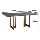 Mesa Patros 180 Cm Madeira E Vidro Mobillare