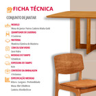 Mesa Patros Tampo 120 Laminado Barril Com 4 Cadeiras Malta Go