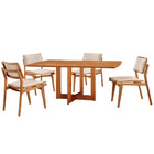 Mesa Patros Tampo 120cm Laminado Barril Com 4 Cadeiras Eva Mo