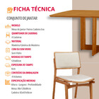 Mesa Patros Tampo 120cm Laminado Barril Com 4 Cadeiras Eva Mo