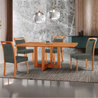 Mesa Patros Tampo 120cm Laminado Barril Com 4 Cadeiras Muniqu