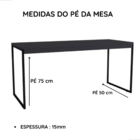 Mesa Pé De Ferro Diretor 1,50 Preto