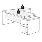 Mesa Pedestal Vidro Fumê Com Mesa Auxiliar - 1,92x1,60m - Wor