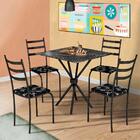 Mesa Pequena Com 4 Cadeiras Preto Indiana Shop Jm