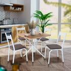 Mesa Pequena Para Cozinha 4 Cadeiras Branco Carvalho Ash Slim