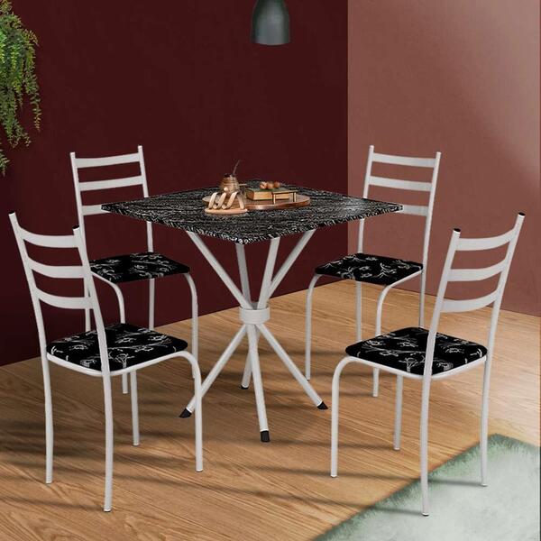 Mesa Pequena Para Cozinha 4 Cadeiras Branco Havaí Shop Jm