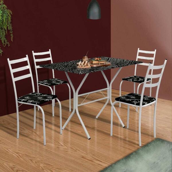 Mesa Pequena Para Cozinha 4 Cadeiras Branco Virgínia Shop Jm