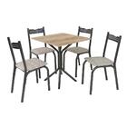 Mesa Pequena Para Cozinha 4 Cadeiras Preto Carvalho Manteiga