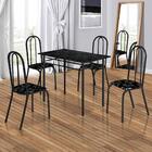 Mesa Pequena Retangular 4 Cadeiras Preta