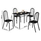 Mesa Pequena Retangular 4 Cadeiras Preta