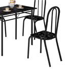 Mesa Pequena Retangular 4 Cadeiras Preta