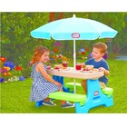 Mesa Picnic Infantil Com Guarda-sol Para 4 Lugares  Little Ti