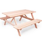 Mesa Picnic Madeira Maciça 140cm X 70cm Natural