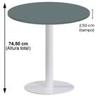 Mesa Pisa Beta Fratini Disco Redondo Branco Tampo Mdp