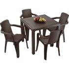 Mesa Plástica 04 Lugares Eterna Wengue Rimax