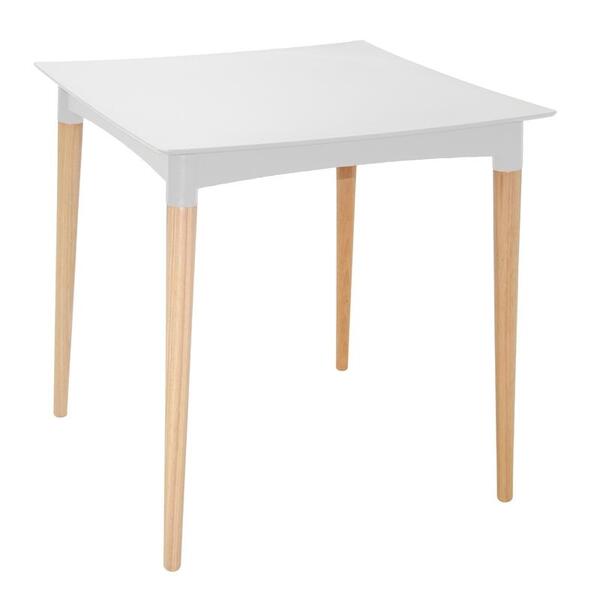 Mesa Plastica Diana Branca Com Pernas De Madeira