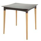 Mesa Plastica Diana Preta Com Pernas De Madeira