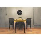 Mesa Plastica Diana Preta Com Pernas De Madeira