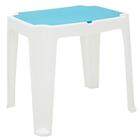 Mesa Plastica Infantil Versa Branca Com Tampa De Plastico Azul