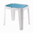 Mesa Plastica Infantil Versa Branca Com Tampa De Plastico Azul