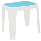 Mesa Plastica Infantil Versa Branca Com Tampa De Plastico Azul