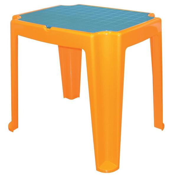 Mesa Plastica Infantil Versa Laranja Com Tampa De Plastico Az