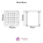 Mesa Plastica Mona Branca Com Pernas De Aluminio Anodizado