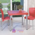 Mesa Plastica Mona Branca Com Pernas De Aluminio Anodizado