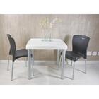 Mesa Plastica Mona Preta Com Pernas De Aluminio Anodizado