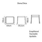 Mesa Plastica Monobloco Infantil Donachica Azul