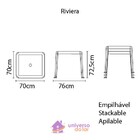 Mesa Plastica Monobloco Riviera Branca