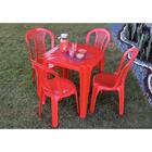 Mesa Plastica Monobloco Tambau Vermelha