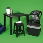 Mesa Plástica Quadrada Demontável Mor - Preto