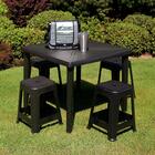 Mesa Plástica Quadrada Demontável Mor - Preto