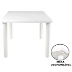 Mesa Plastica Quadrada Desmontavel 82cm Branca