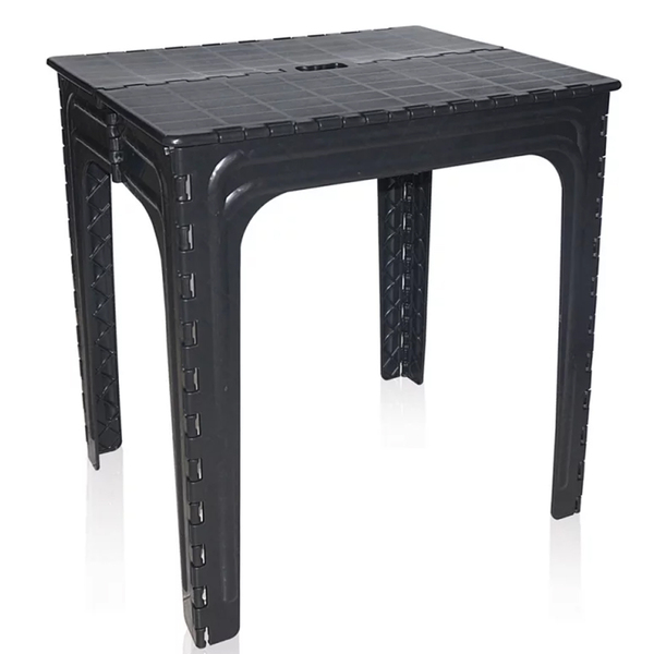 Mesa Plástica Quadrada Dobrável Preto Adulto Antares