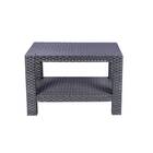 Mesa Plástica Rattan 42x45x65cm Grafite Aquaplas